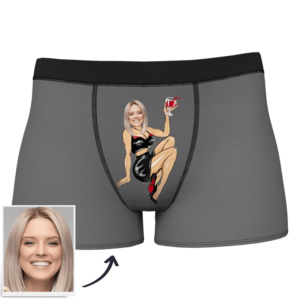 Men's Custom Face on Sexy Girl Body Boxers