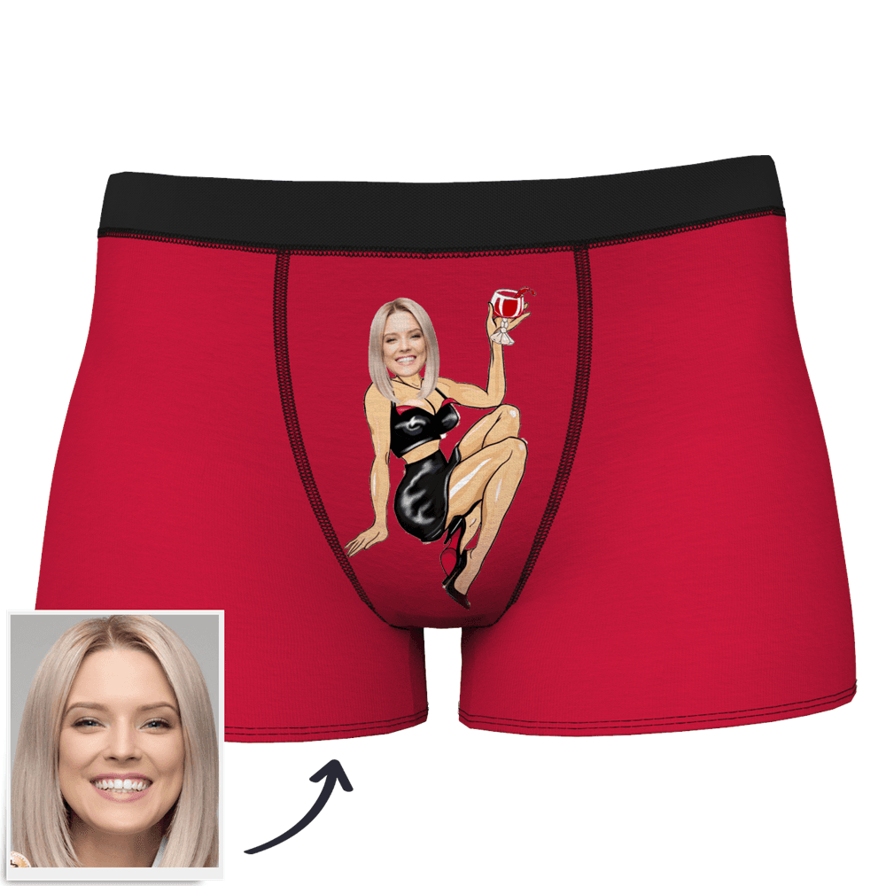 Men's Custom Face on Sexy Girl Body Boxers