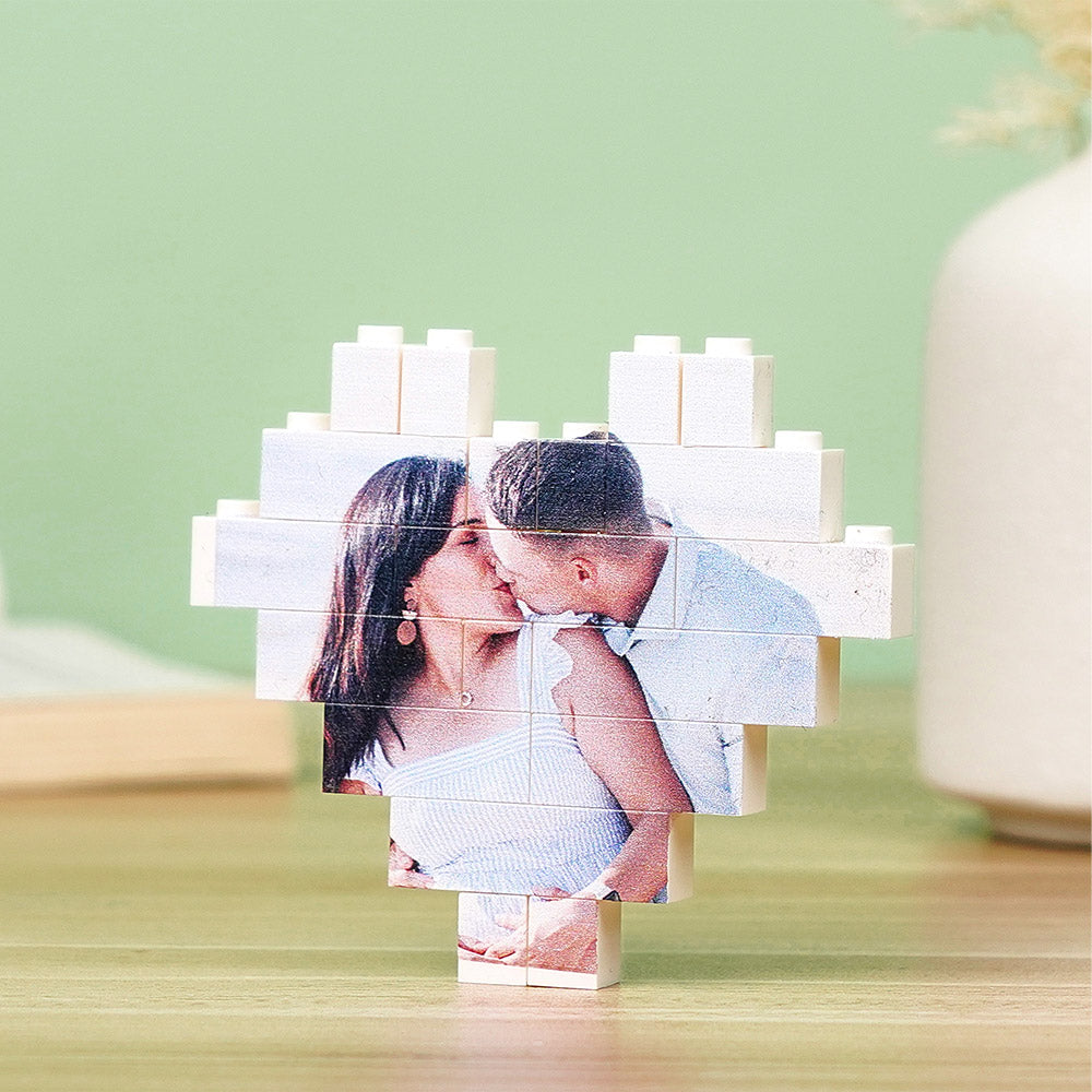 Custom Music Code Building Brick Personalized Photo Block Heart Shape