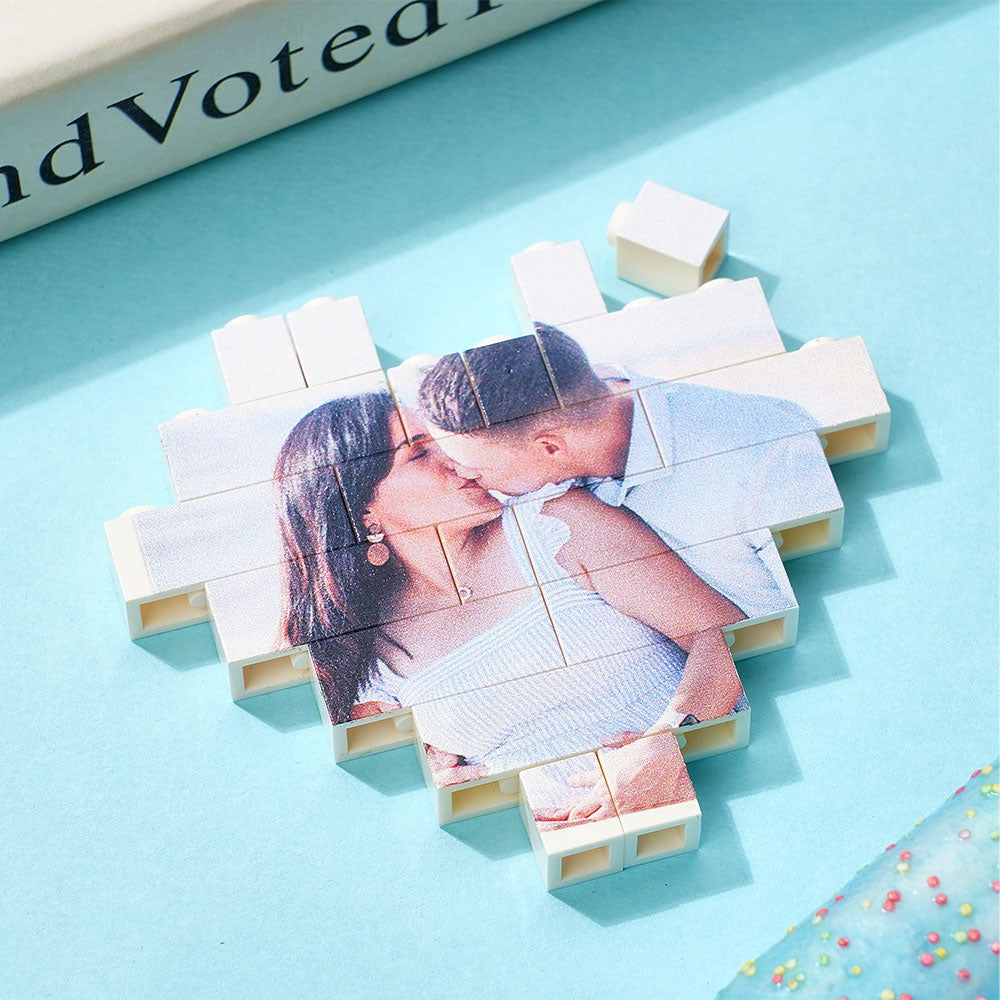 Custom Music Building Brick Personalized Photo Block Heart Shape