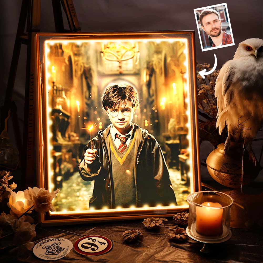 Custom Face Harry Potter Mirror Light Personalized Photo Portrait Birthday Gifts