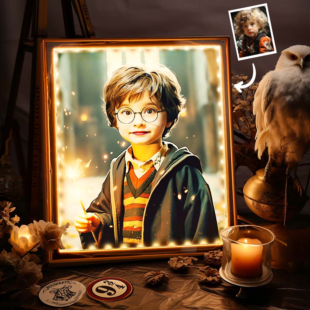 Personalized Photo Portrait Custom Face Harry Potter Mirror Light Gifts for Him